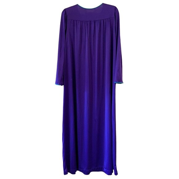 Shadowline Womens Purple Nylon Nightgown Medium Square Neck 3/4 Sleeves - Picture 3 of 5